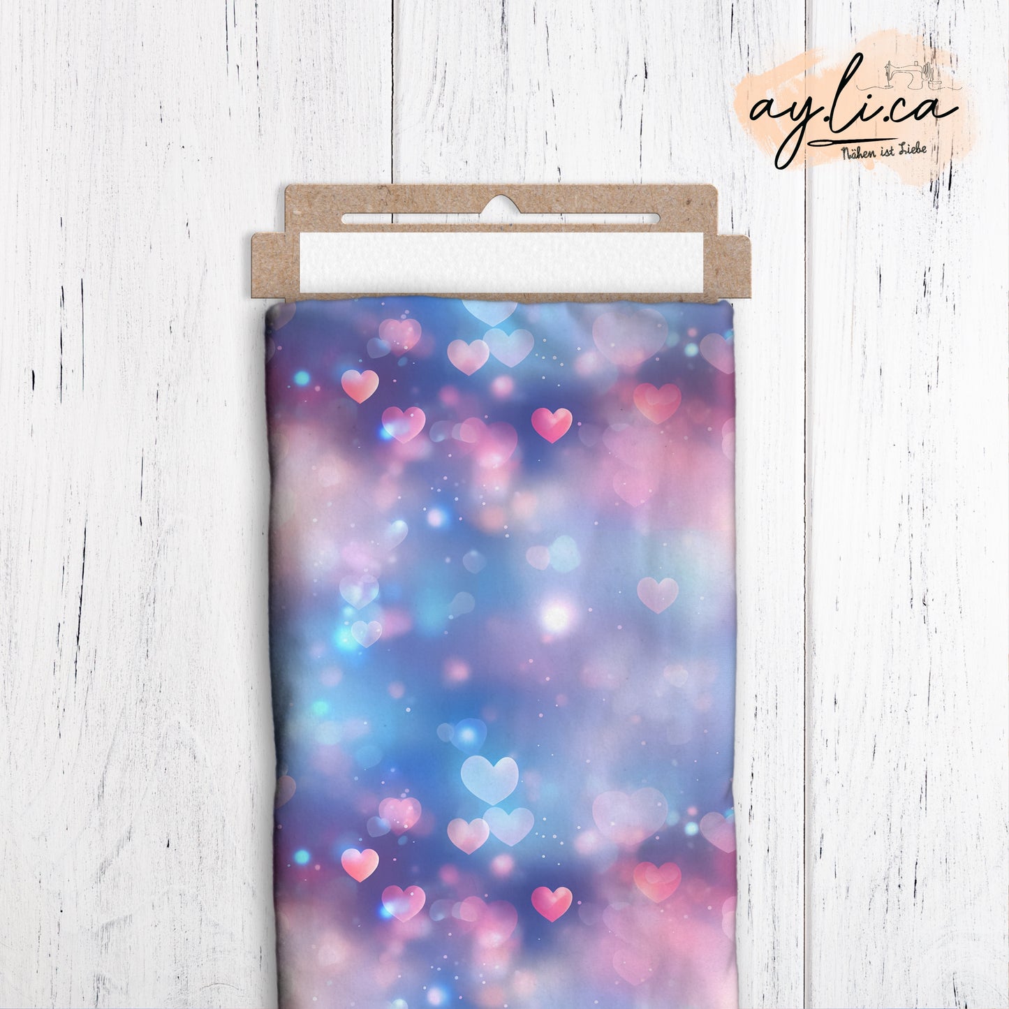 HEARTS BOKEH BLAU/ROSA