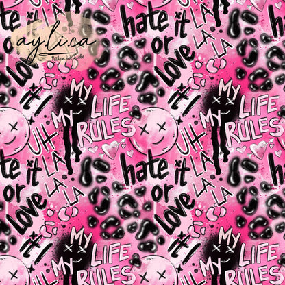 HATE IT OR LOVE IT PINK Überbreite 180cm!