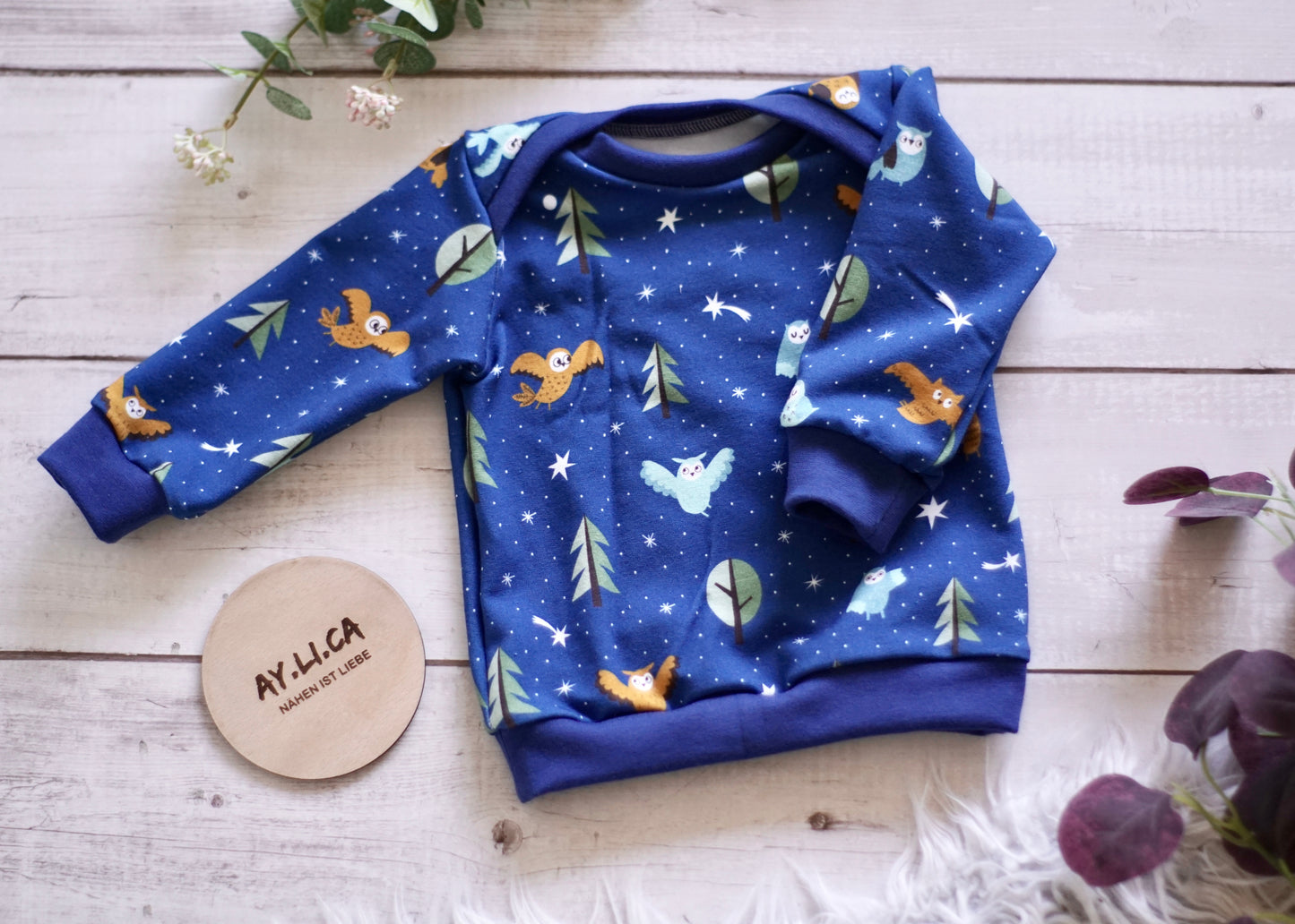 Babysweater NACHTS IM WALD Gr.68