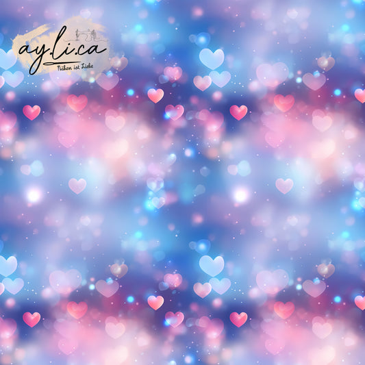 HEARTS BOKEH BLAU/ROSA