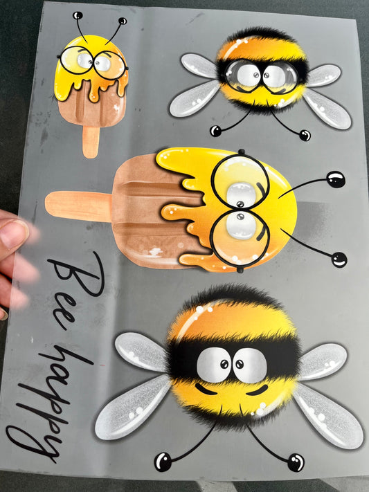 Bügelbild BEE HAPPY DIN A4 Bogen
