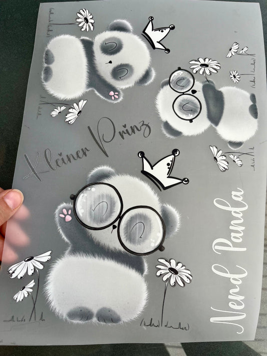 Bügelbild NERD PANDA