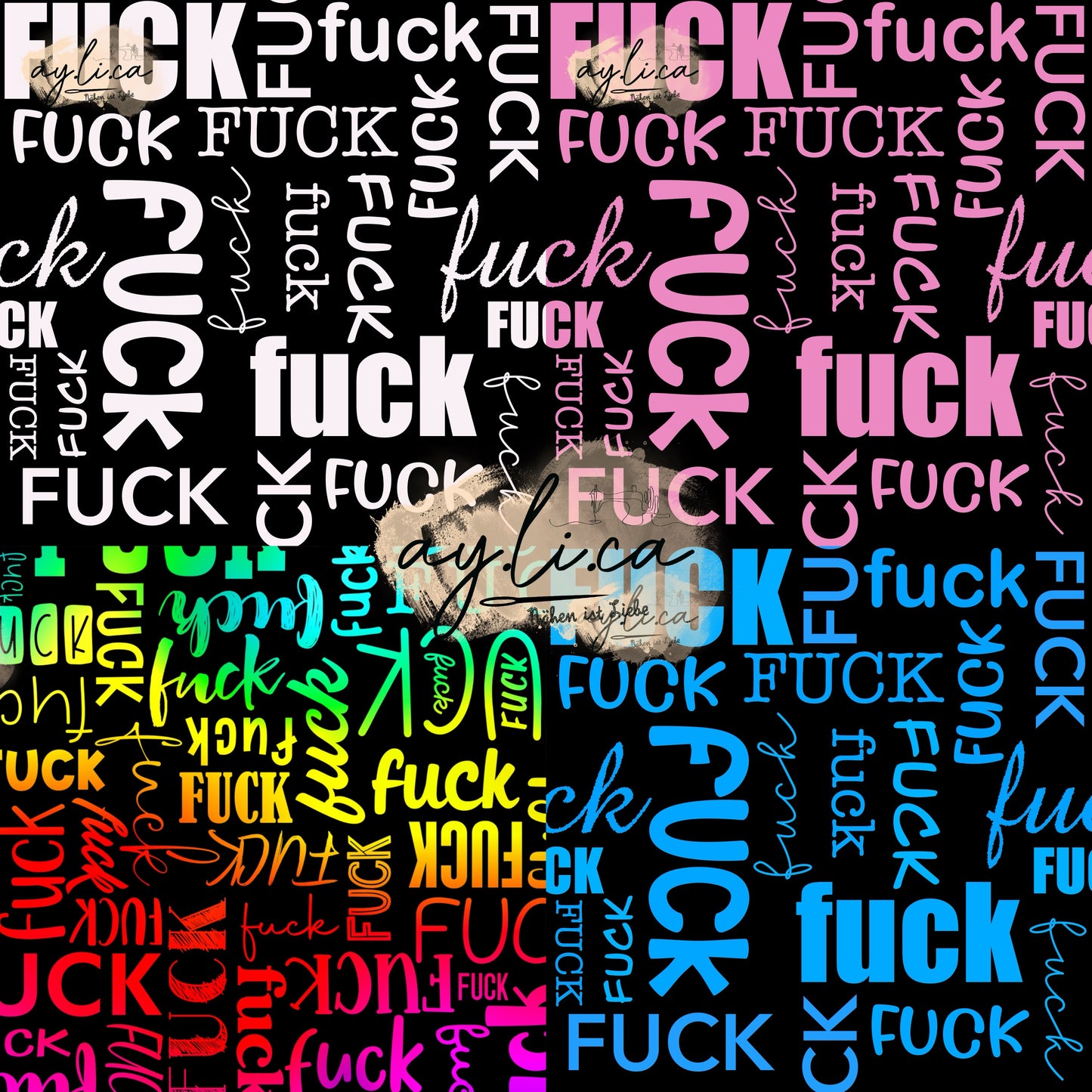 FUCK in 4 Farben
