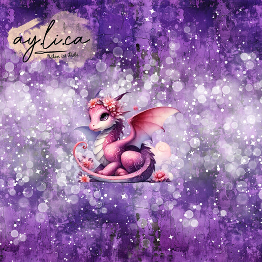 PANEL ELEMENTAL DRAGON LILA ca. 75x150cm EXKLUSIV