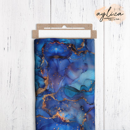 ALKOHOL INK BLUE Überbreite 180cm Jersey