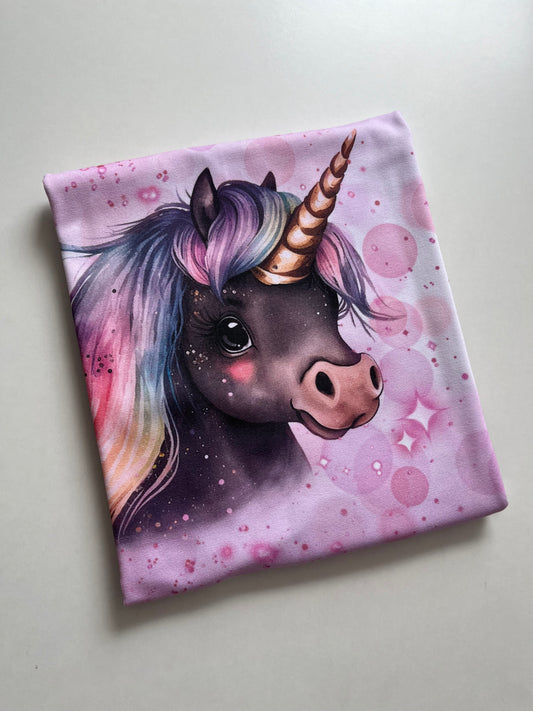 PANEL BLACK UNICORN Jersey 75x150cm